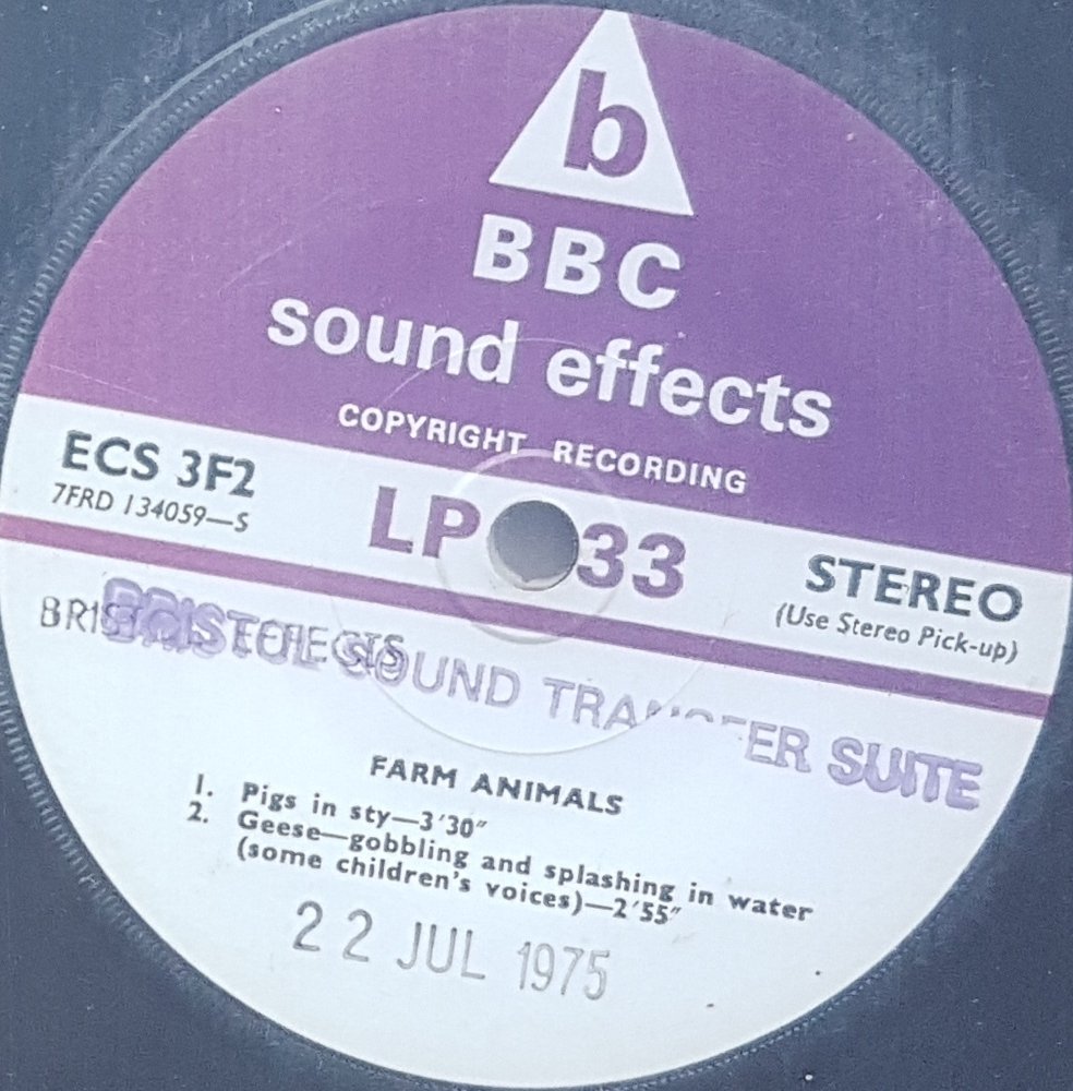 ECS 3F2 Farm animals Not registered from the BBC records and Tapes library Label